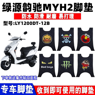 适用绿源韵驰MYH2电动车脚垫LY1200DT 12B防水防滑丝圈脚踩垫耐磨