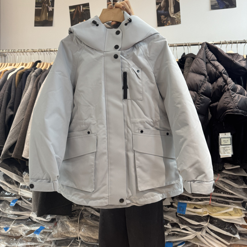 羽绒服女小个子派克服鸭绒外套