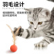 互动猫咪用品 猫玩具羽毛弹力球逗猫棒自嗨球解闷神器PIDAN同款