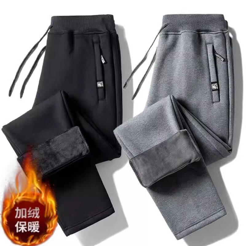 清仓捡漏加绒加厚休闲直筒裤女秋冬季运动裤加肥加大码束脚裤棉裤