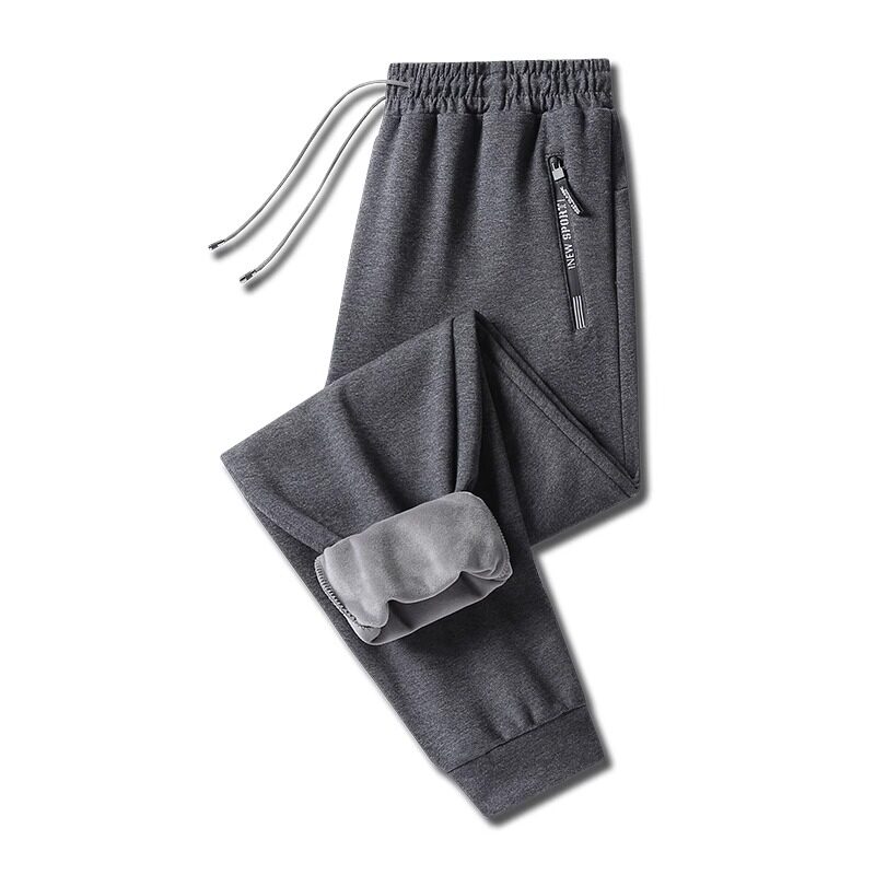 加绒加厚休闲裤女运动裤女秋冬季宽松加肥加大码直筒束脚保暖长裤