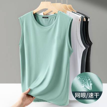 清仓捡漏~专柜撤回冰丝背心女网眼速干夏宽肩大码运动坎肩无袖t恤