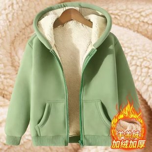 尾货捡漏品牌折扣撤柜秋冬款加厚羊羔绒外套女宽松大码卫衣保暖衣