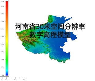 河南省30米空间分辨率哥白尼DEM高程数据全国DEM河南DEM河南DSM