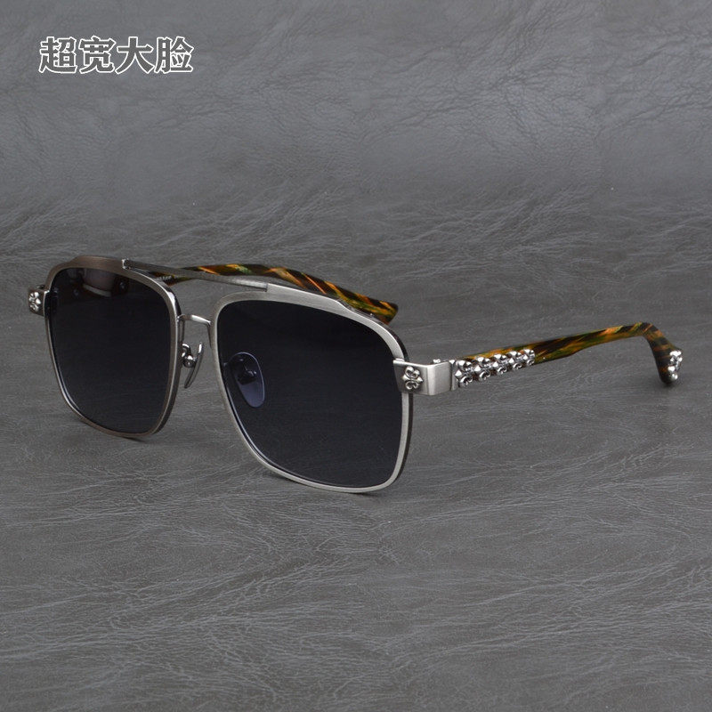 奢华复古百搭墨镜男潮流超宽大框黑超板材太阳镜女大脸司机蛤蟆镜