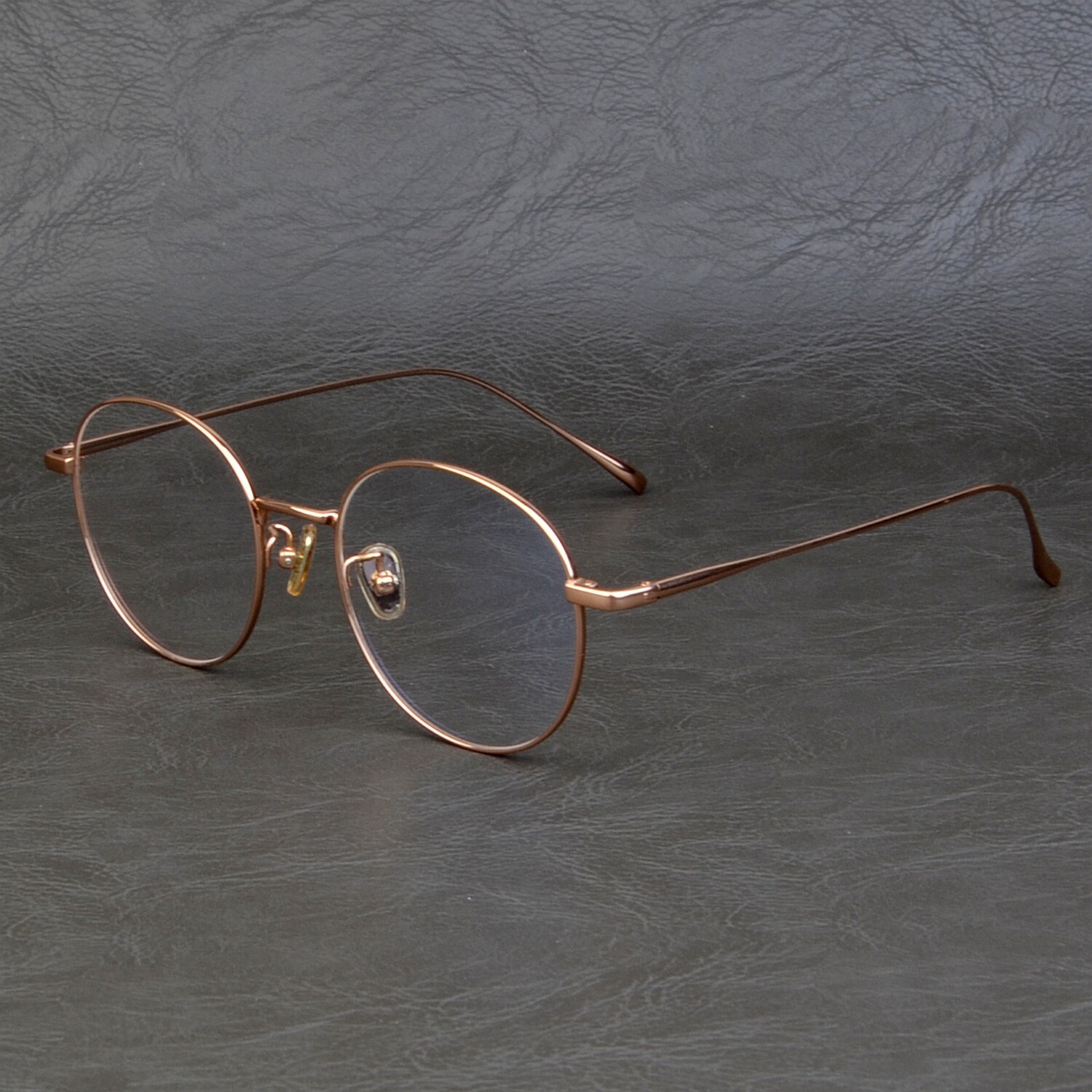 复古圆形纯钛眼镜架男女通用超轻小众百搭可配度数金色细框眼镜潮