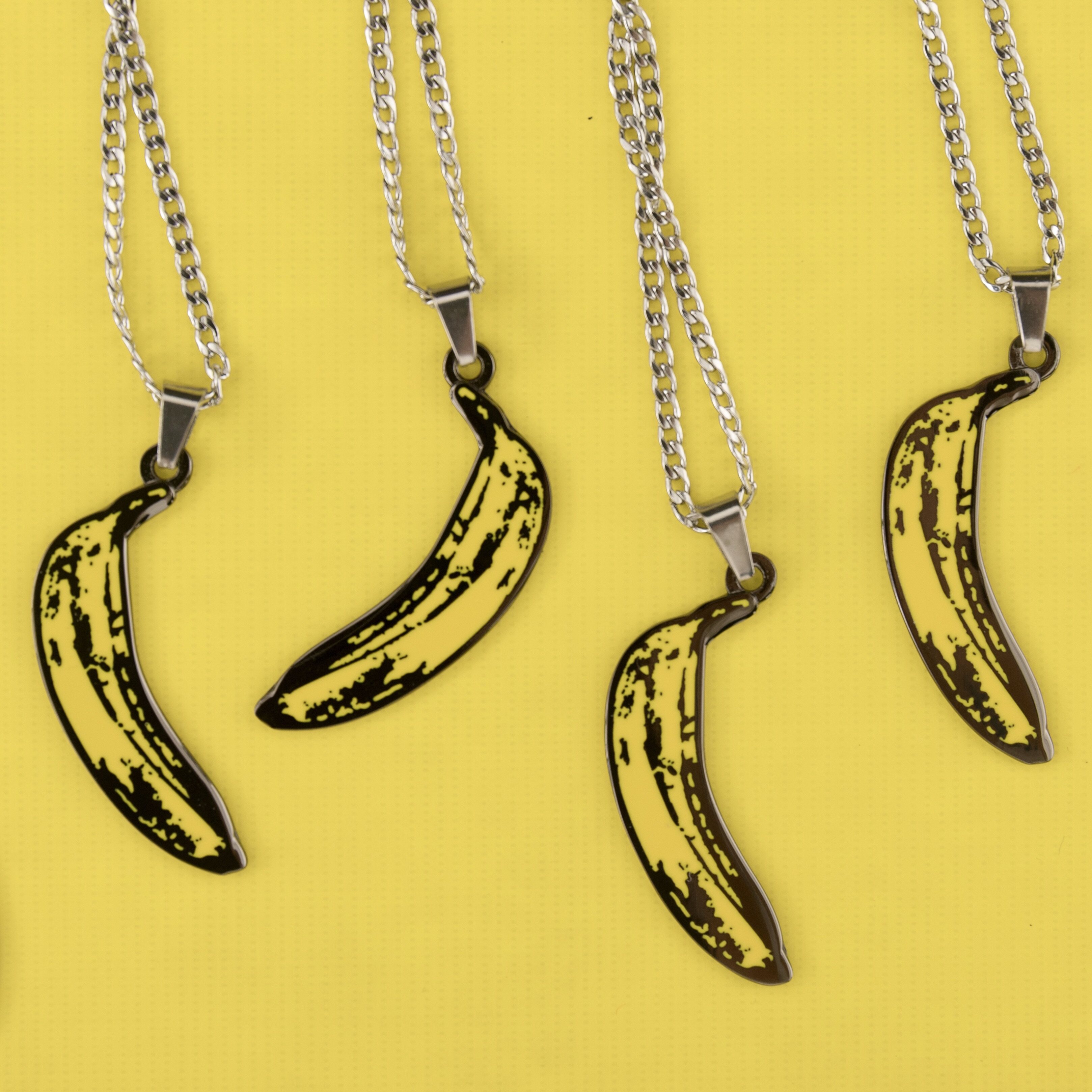 安迪沃霍尔 andy warhol 香蕉波普项链 地下丝绒乐队潮流吊坠