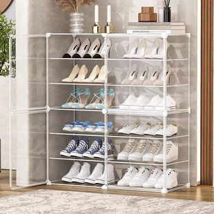 架家用门口透明好看置物架宿舍大容量简易防尘鞋 鞋 柜室内收纳神器