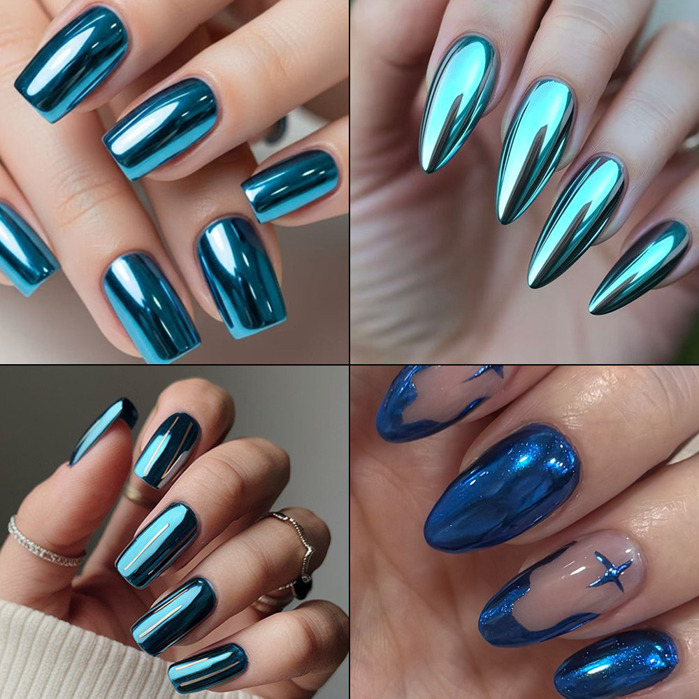 新款美甲魔镜粉套装4色蓝银系金属镜面指甲美甲师专用DIY粉,彩妆/香水/美妆工具,指甲装饰,淘宝优惠券,粉丝福利购,淘宝优惠卷