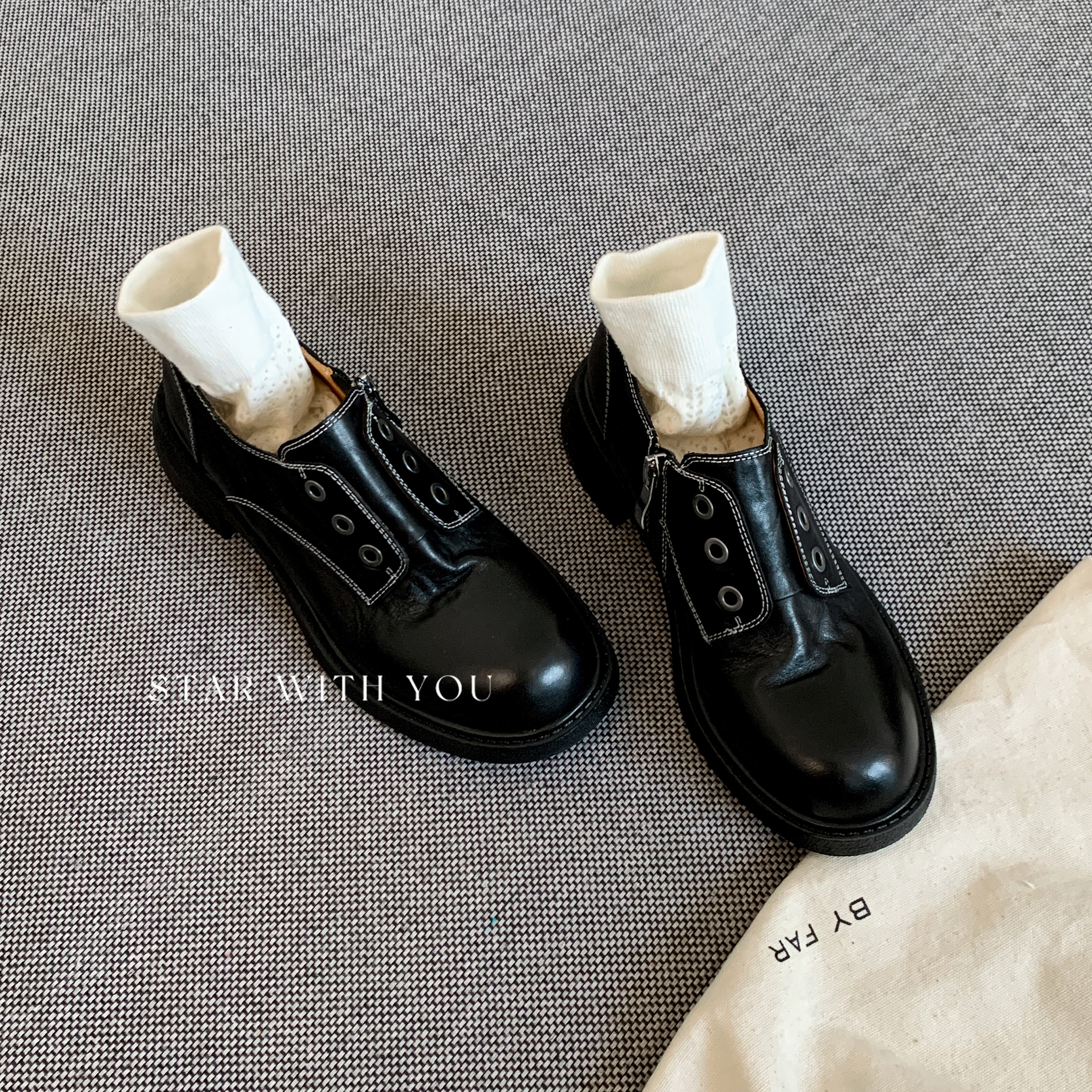 【STAR】鬼帝乐福~nextlevel暗黑系复古英伦风擦色乐福鞋4cm