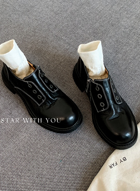 【STAR】鬼帝乐福~nextlevel暗黑系复古英伦风擦色乐福鞋4cm