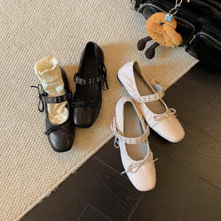 甜酷蝴蝶结百搭浅口平底单鞋 玛丽芭蕾舞鞋 2cm STAR