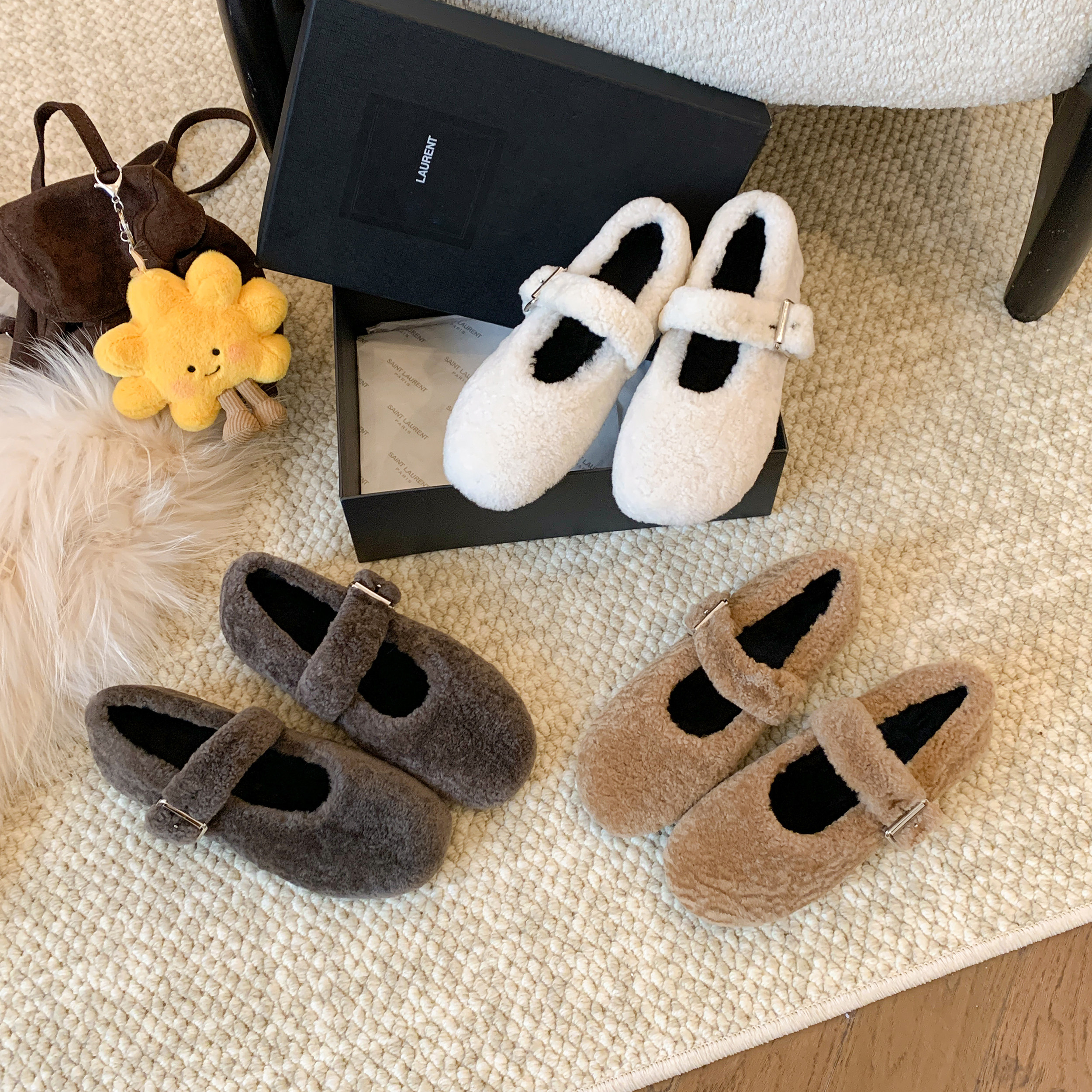 【STAR】一字扣带芭蕾风玛丽珍加厚保暖法式气质休闲圆头单鞋3cm,女鞋,浅口单鞋,淘宝优惠券,粉丝福利购,淘宝优惠卷