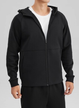 Skechers斯凯奇男新款纯色简约针织上衣针织连帽运动外套P423M058