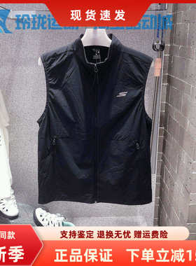 斯凯奇速干马甲男士夏新款简约百搭舒适透气休闲背心P325M030