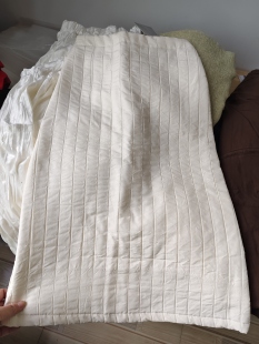 腰围64 米白色竖条纹后开叉半身裙秋冬款 裙长71 清 特价