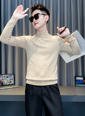 155矮个子小码男装青少年中领针织打底衫XS码S号秋冬季内搭毛线衣