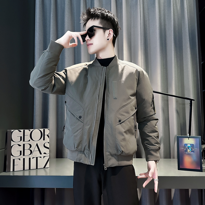 军绿色棉衣外套XS码男士冬季潮牌棒球领保暖袄子矮个子S休闲棉服