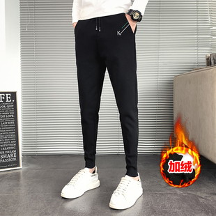 2025冬季加绒束脚小码男装长裤26 27号矮个子160加厚小脚休闲裤子
