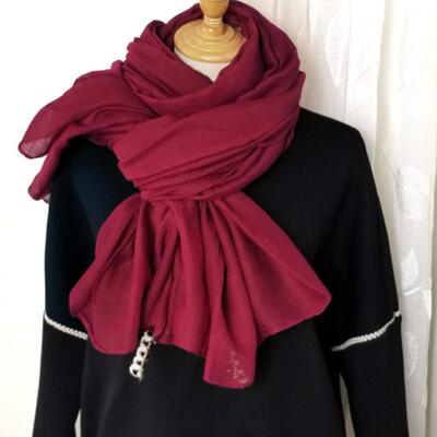 围巾森女文艺韩国纯色全棉冬季