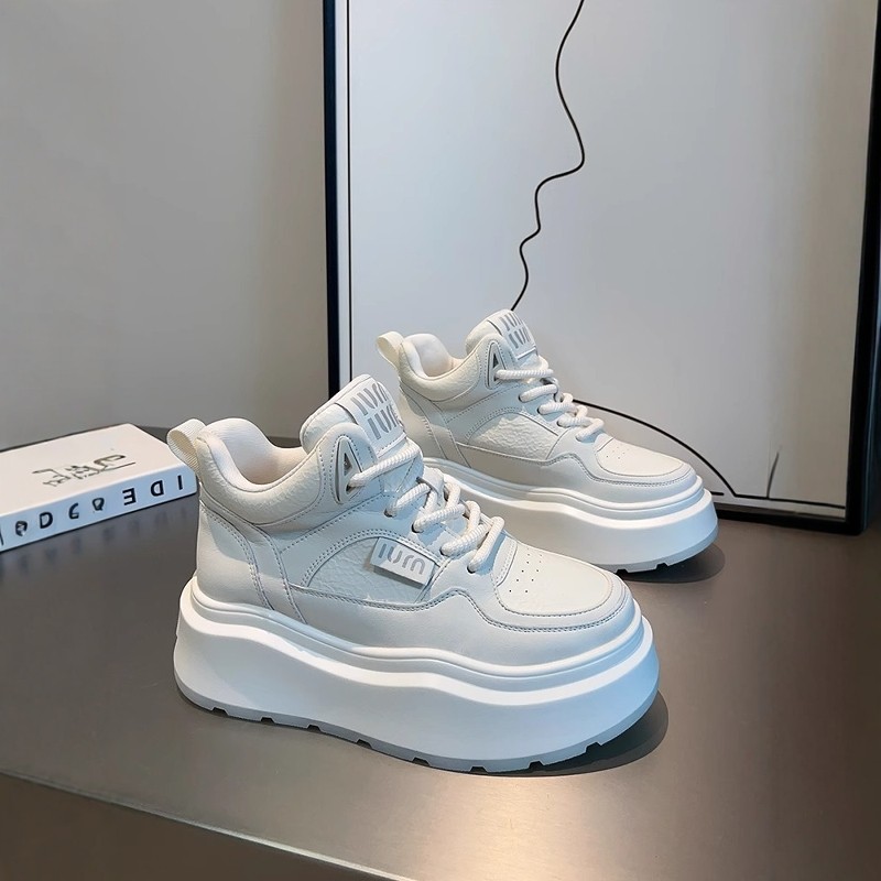 真皮高帮小白鞋女2026秋冬新款厚底增高加绒保暖百搭休闲运动板鞋