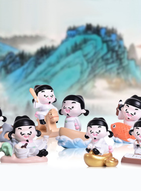 国风李白盲盒桌面柏顺树脂古风