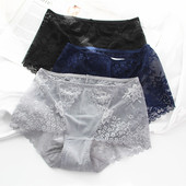 日单性感蕾丝小平角内裤 无痕包臀高腰大版 女内裤 2026新款 有大码