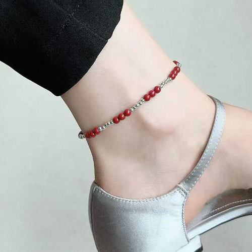 足银9999纯银朱砂转运珠手链