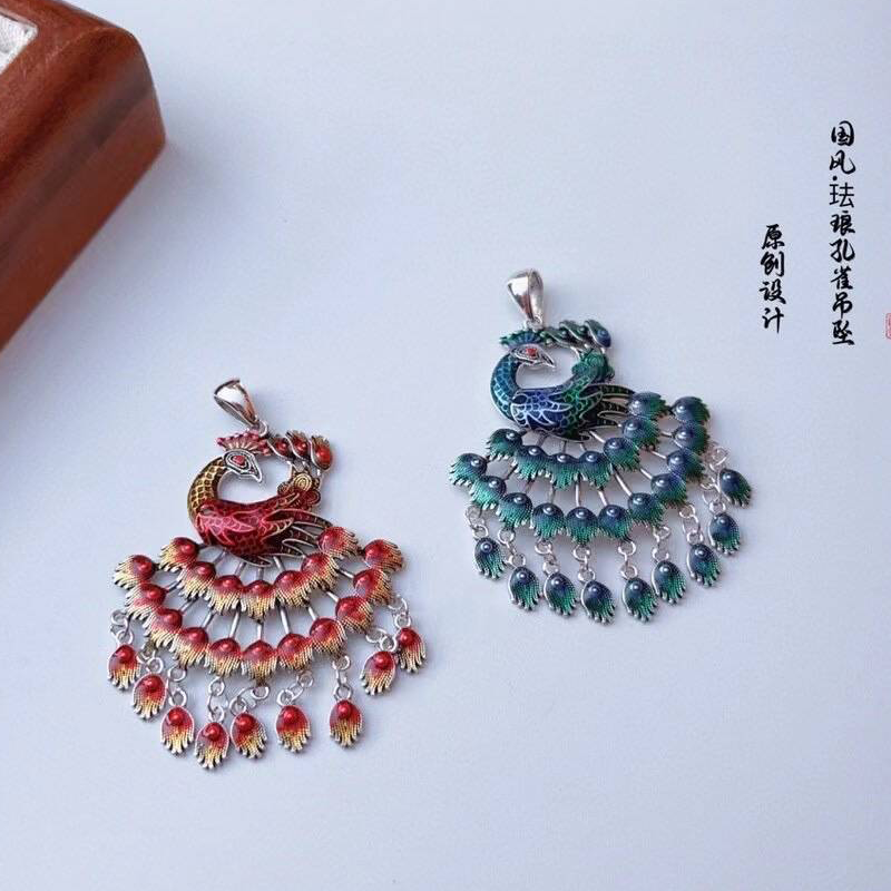 久一吊坠925纯银珐琅彩