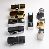 ABS塑料花洒座固定座活动座墙座莲蓬头座升降杆滑套黑色金色