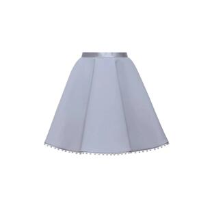 泰国潮牌小众设计蓝色重工手订珍珠半裙百搭短款伞裙短裙