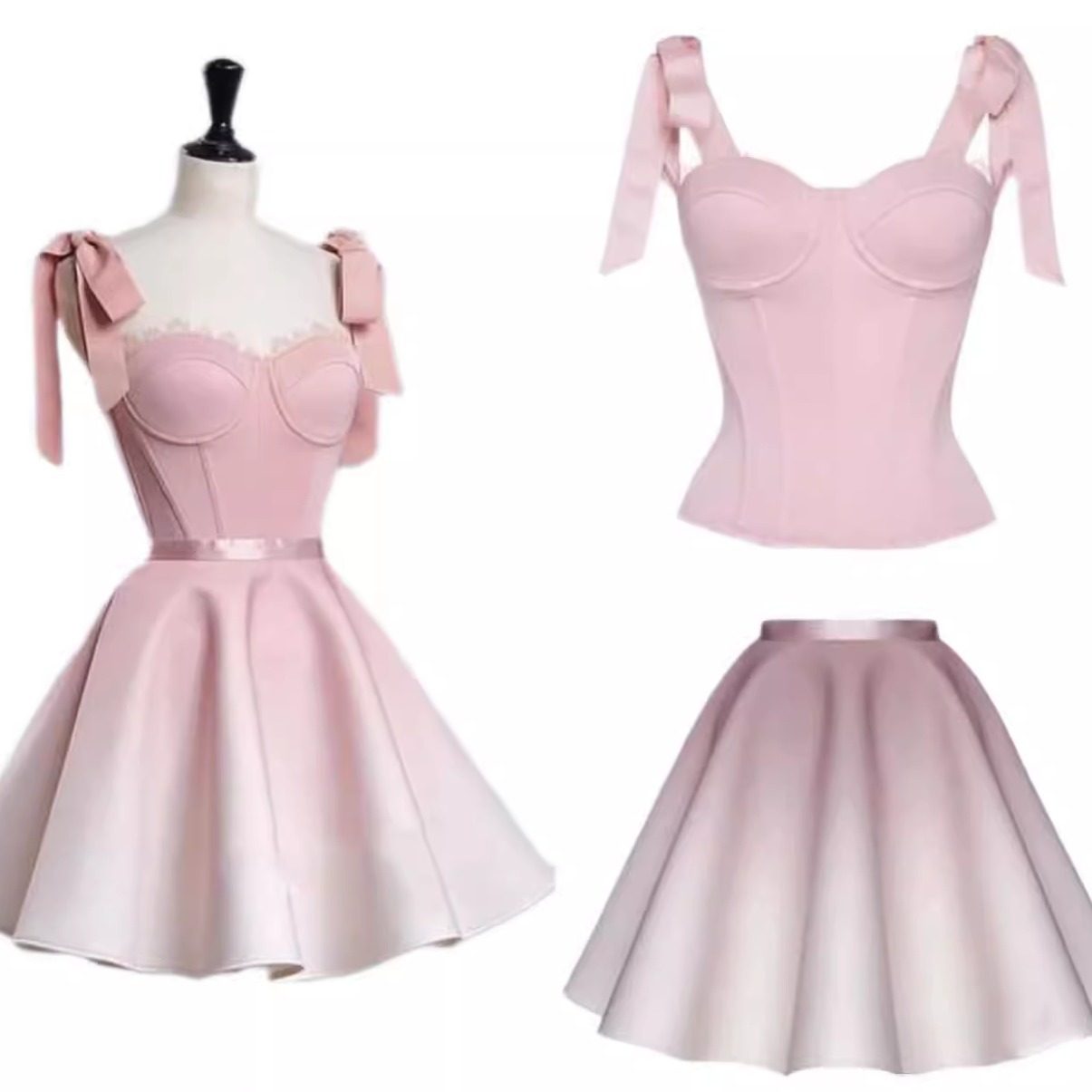 泰国潮牌小众设计粉色蝴蝶结鱼骨抹胸修身显瘦吊带上衣,女装/女士精品,背心吊带,淘宝优惠券,粉丝福利购,淘宝优惠卷