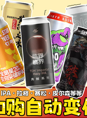 【99元大罐任选4件】IPA或不凡/击倒巨人/野鹅山乘纸飞机精酿啤酒