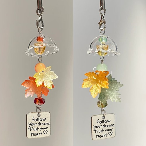 枫叶ccd风铃手机链挂件包包笔袋相机钥匙扣挂绳挂饰百搭简约礼物