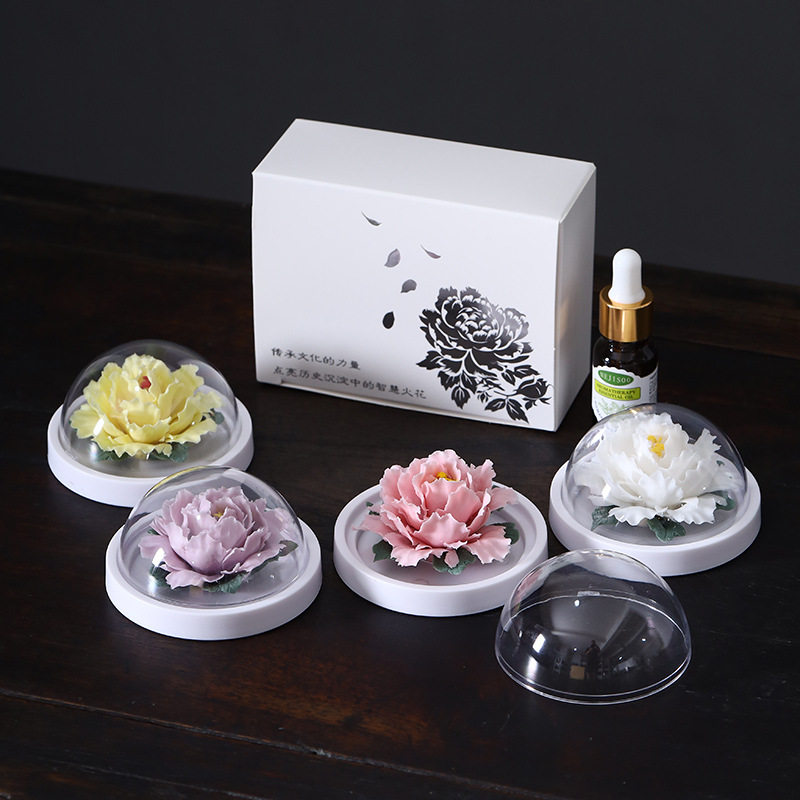 皓尘手工瓷花香薰扩香器陶瓷手工捏花牡丹花摆件高档送客户伴手礼,家居饰品,香托/香盘/香座/香插,淘宝优惠券,粉丝福利购,淘宝优惠卷