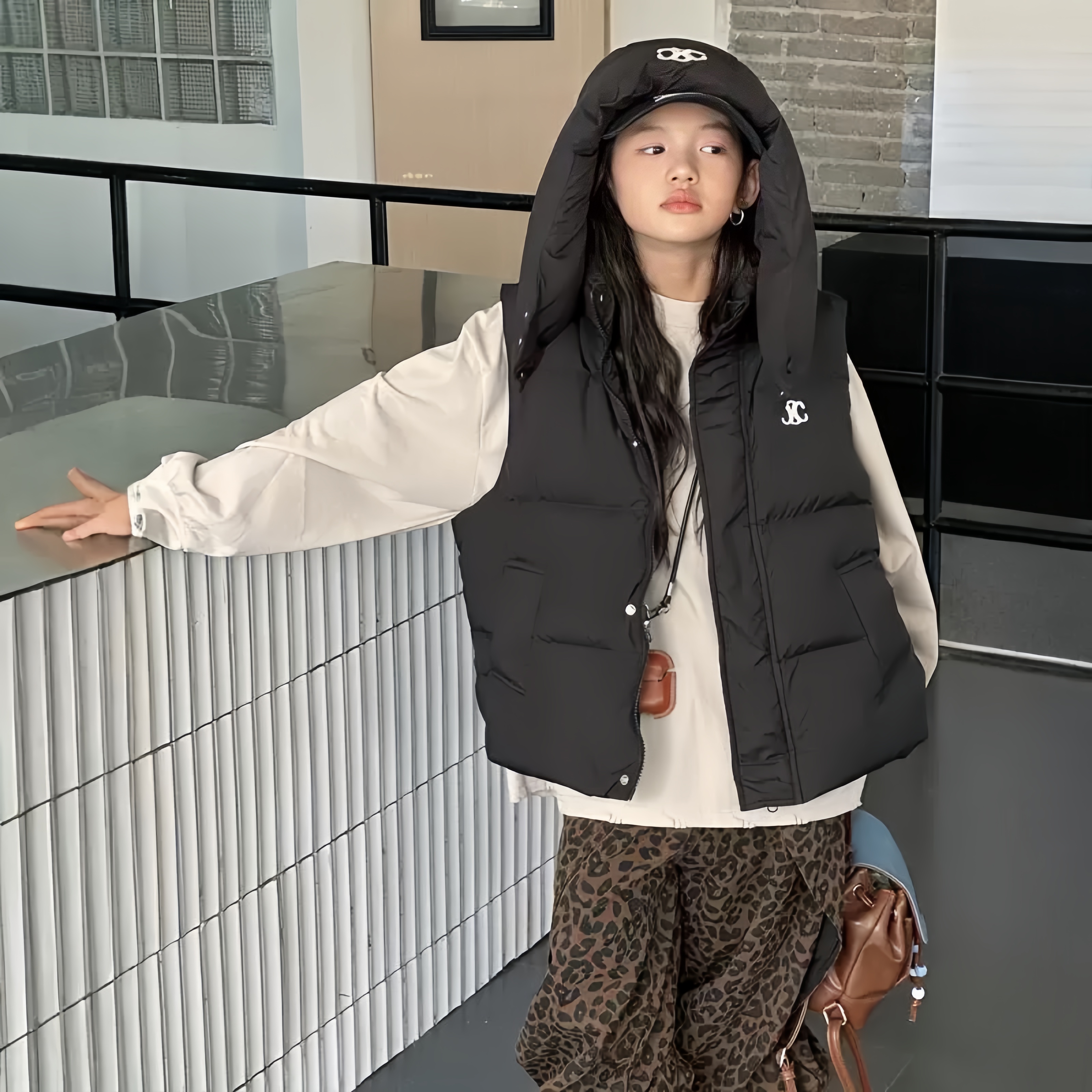 韩版儿童羽绒马甲新款短款男童女童中大童白鸭绒外套连帽坎肩背心