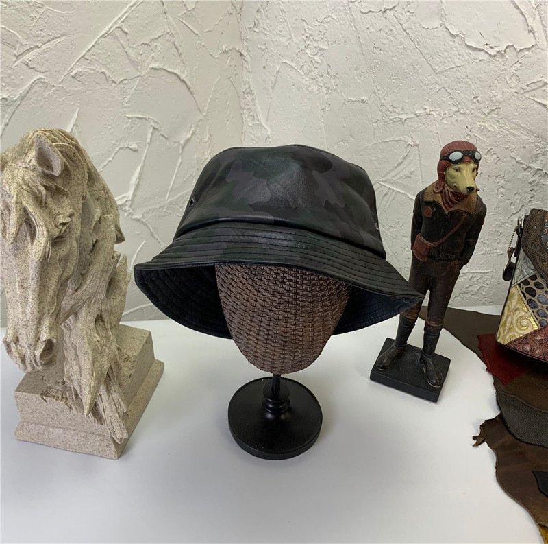 迷彩色绵羊皮通用日本渔夫帽