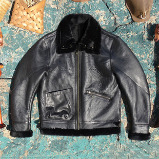 美产CONMAR铜拉链托斯卡纳柔滑原生羊皮毛一体真皮皮衣男保暖御