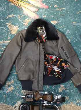 霍尔文超厚糯1.6mm自然摔纹头层牛皮B15空飞服梦露ON THE WAY UP