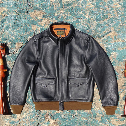 1.7mm全粒面牛皮A2飞行服款