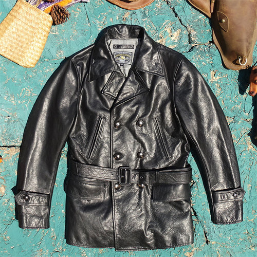 高启强款！日本进口油蜡软化水波马皮真皮皮衣男腰带风衣中长款