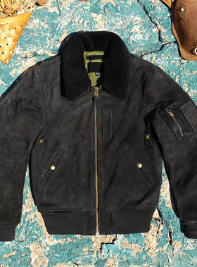 B15空飞行服梦露ON THE WAY UP美产重磅油浸全粒面牛皮真皮皮衣