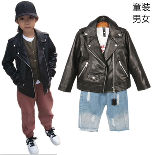 童装男女同款出口日本剩余新西兰进口泡皮绵羊皮皮衣机车纹理清晰