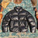 外贸出口剩余 进口绵羊皮真皮皮衣羽绒服中性男女超厚 微廓形短款