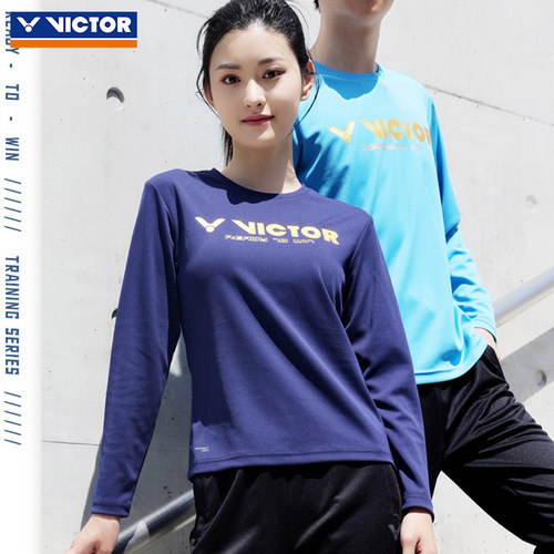 26秋冬新款victor胜利羽毛球服长袖女速干保暖女士运动服长袖T恤