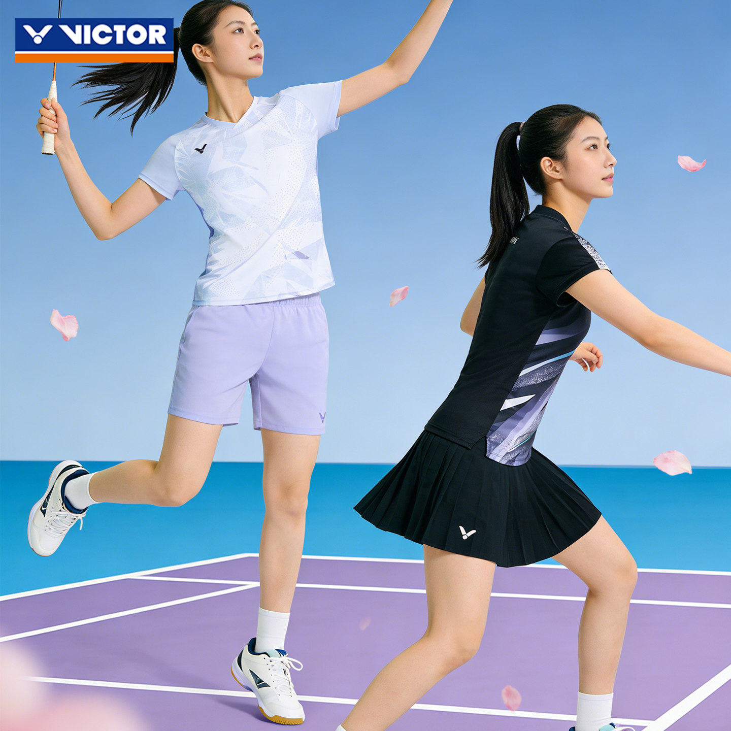 2026年victor胜利巨好看的羽毛球服女高颜值短袖球服套装速干透气