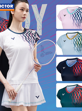 2025新款victor胜利羽毛球专业比赛运动服套装女黄雅琼同款T51001