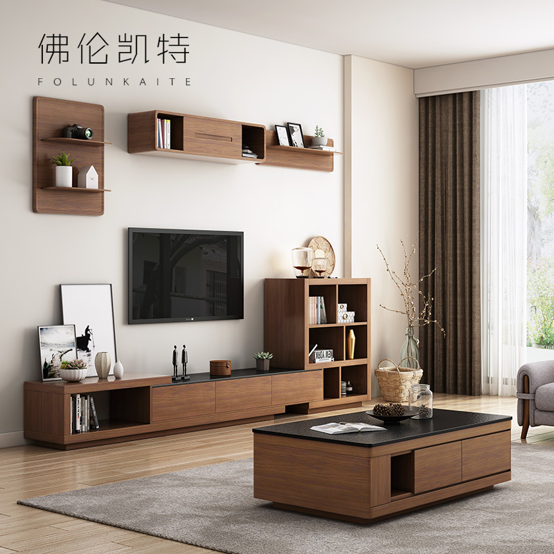 现代简约火烧石茶几电视柜组合北欧客厅可伸缩地柜小户型家具套装在类目 住宅家具, 柜类, 电视柜中 - 来自Buy2taobao.com提供专业的淘宝代购服务