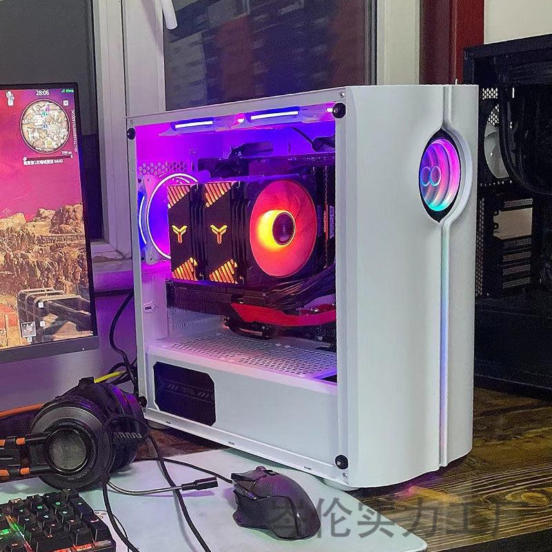 玩嘉无限镜灯条侧透MATX电竞背线240台式电脑机箱