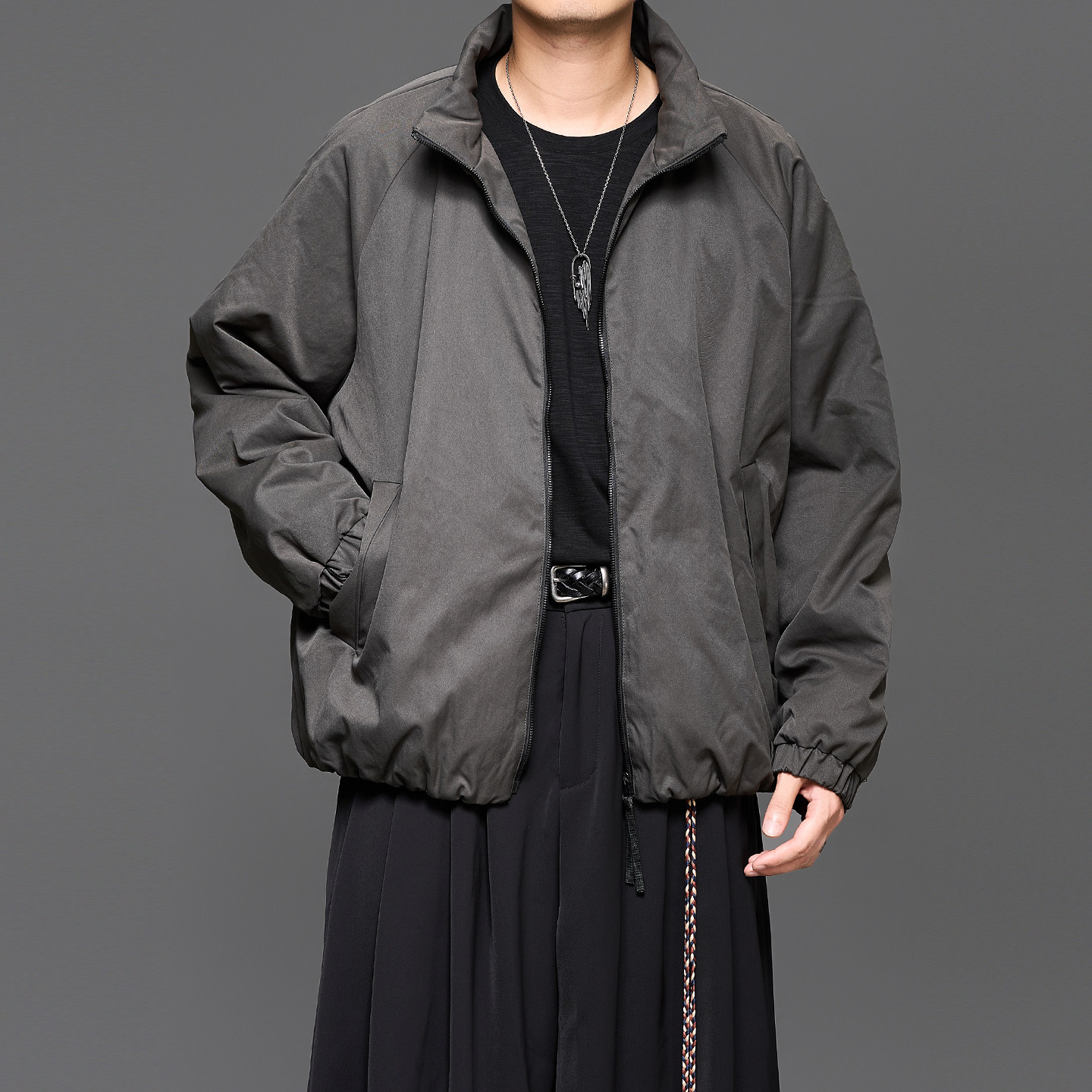 日系复古立领棉服简约时尚男外套